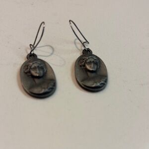 Elegant Silver Cameo Earrings